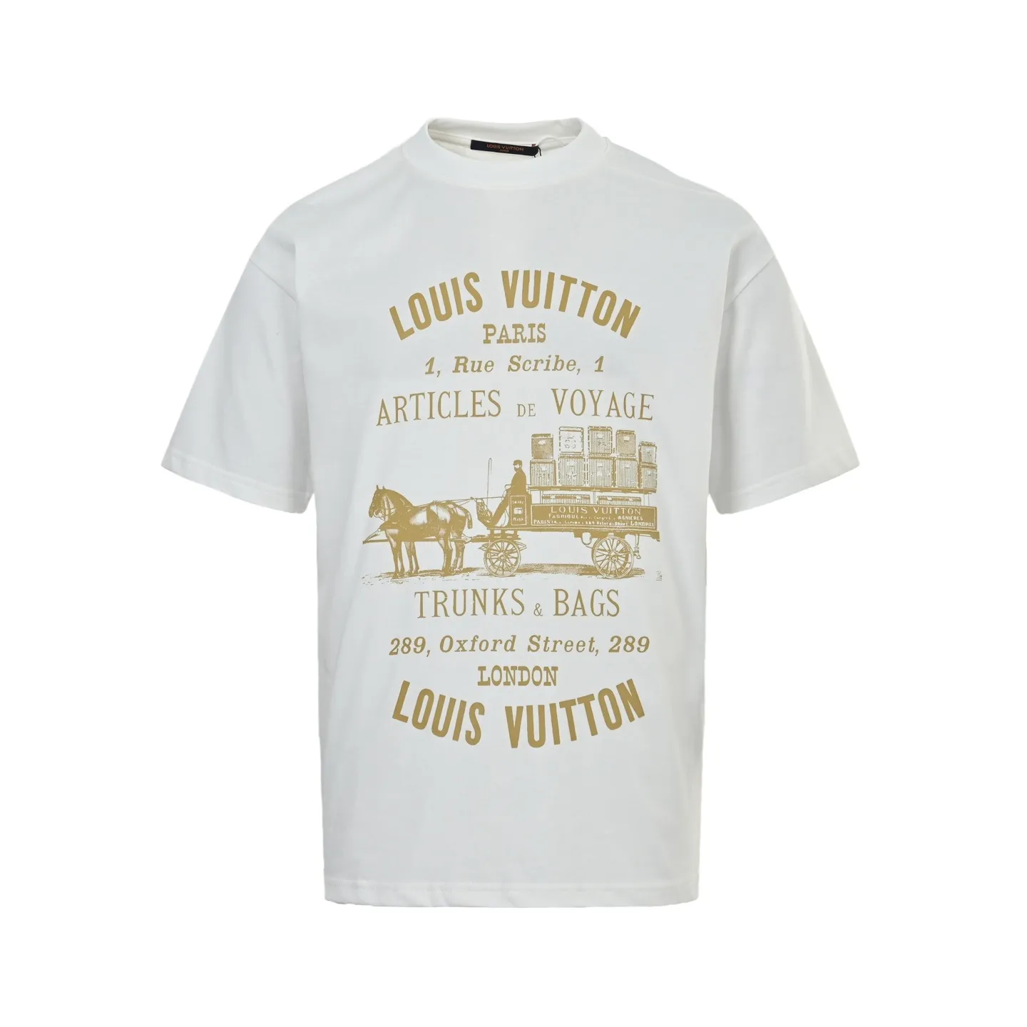 Louis Vuitton/Louis Vuitton carriage slogan printed short sleeves